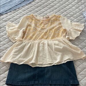 Umgee Cream and Yellow Floral Blouse